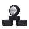 1/10 Buggy Tire w/Alu Dish Wheels for Ta-Miya TRF501X DB01 for Plas-ma Edge TT02B DT03 TD4 TD2 DT02 DF02 DF03 Dark for Impact DB02 4WD Car(Silver) view 1