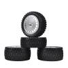 1/10 Buggy Tire w/Alu Dish Wheels for Ta-Miya TRF501X DB01 for Plas-ma Edge TT02B DT03 TD4 TD2 DT02 DF02 DF03 Dark for Impact DB02 4WD Car(Silver) view 4