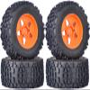 3.8" MT Monster Truck Tires with Foam Insert - 17mm/14mm/12mm Hex Adapters Included, Compatible with TRAXXAS Sledge, ARRMA KRATON, Outcast, Tamiya, HSP (Set of 4), Replacement Part of AR510092 view 1