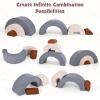 INFANS Climbing Toys for Toddlers, 3pc Foam Climbing Blocks Rainbow Shaped Indoor Play Set, Soft Equipment Modulars Rainbow Crawling Tunnel Playroom Couch for Children Playroom Baby (Grey) view 2