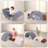 INFANS Climbing Toys for Toddlers, 3pc Foam Climbing Blocks Rainbow Shaped Indoor Play Set, Soft Equipment Modulars Rainbow Crawling Tunnel Playroom Couch for Children Playroom Baby (Grey) view 3