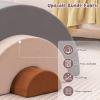 INFANS Climbing Toys for Toddlers, 3pc Foam Climbing Blocks Rainbow Shaped Indoor Play Set, Soft Equipment Modulars Rainbow Crawling Tunnel Playroom Couch for Children Playroom Baby (Grey) view 4