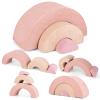 INFANS Climbing Toys for Toddlers, 3pc Foam Climbing Blocks Rainbow Shaped Indoor Play Set, Soft Equipment Modulars Rainbow Crawling Tunnel Playroom Couch for Children Playroom Baby (Pink) view 1