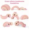 INFANS Climbing Toys for Toddlers, 3pc Foam Climbing Blocks Rainbow Shaped Indoor Play Set, Soft Equipment Modulars Rainbow Crawling Tunnel Playroom Couch for Children Playroom Baby (Pink) view 2