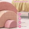 INFANS Climbing Toys for Toddlers, 3pc Foam Climbing Blocks Rainbow Shaped Indoor Play Set, Soft Equipment Modulars Rainbow Crawling Tunnel Playroom Couch for Children Playroom Baby (Pink) view 3