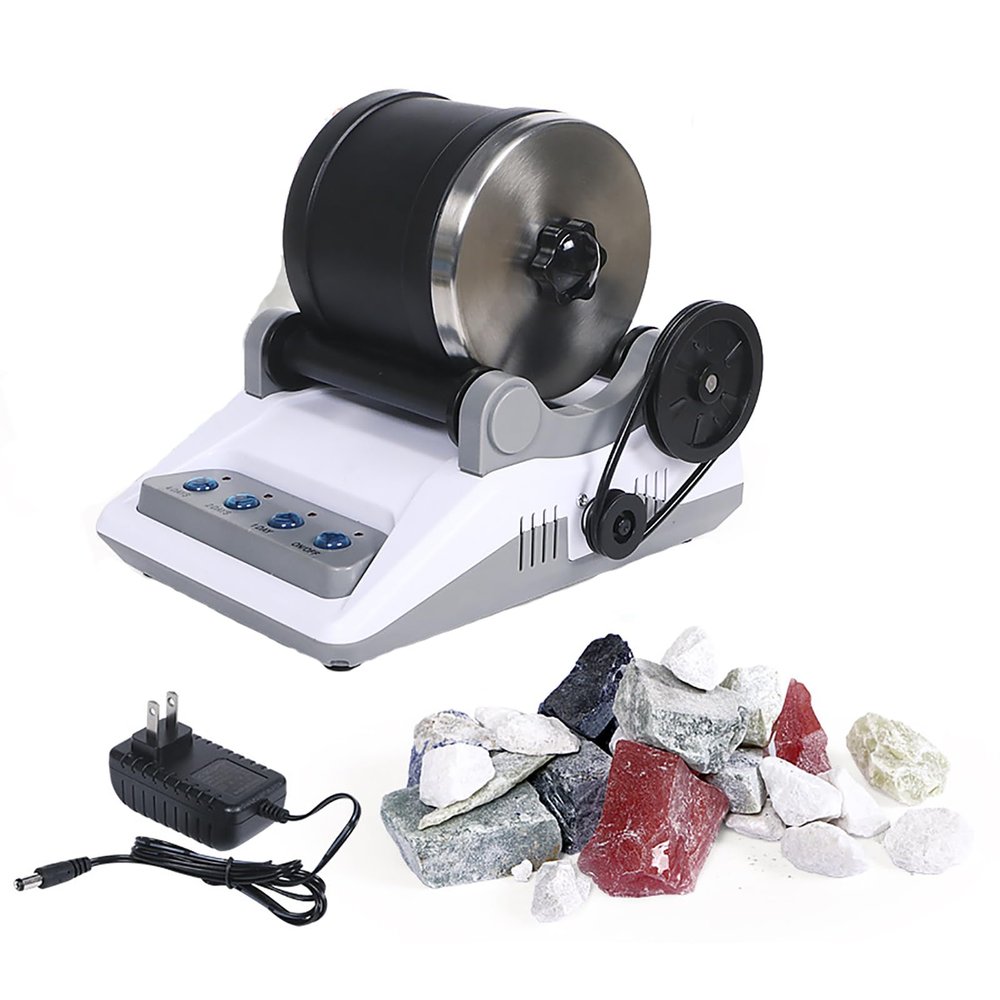 Professional Stone Rock Polisher, Rock Tumbler Kit, Electric Polisher Polishing Toy with Timing Buttons, Turn Rough Rocks Into Beautiful Gems, for Children Adults Gift