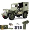 Authticar RC Crawlers, 1:10 Scale New Upgrades D888 Willys Military Jeep, 2.4Ghz 4WD Off Road Rock Crawler Vehicle with Lights All Terrain Electric RC Jeep Toy for Adult Teens view 1