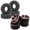 1.9 inch RC 1.9 Crawler Tires Rubber Mud Tires OD 110mm Tyre & Metal 1.9 Inch Beadlock Wheel Hub Rims Width 26mm 6-Spoke Wheel Rim view 1