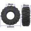 1.9 inch RC 1.9 Crawler Tires Rubber Mud Tires OD 110mm Tyre & Metal 1.9 Inch Beadlock Wheel Hub Rims Width 26mm 6-Spoke Wheel Rim view 3