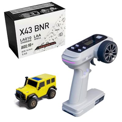 BrickCraftWorks 1/43 X43 2.4G RC Electric Mini Climbing Vehicle with Lights, Remote Control All-Terrain Truck Vehicle, RC Off-Road Car for Adults (RTR Version)