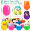 20 Pack Prefilled Easter Eggs with Animals Squishy Animal Toys for Easter Egg Hunt, Easter Basket Stuffers Fillers, Easter Party Favors, Easter Classroom Prize Supplies view 3