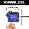 24pcs Blue Glitter Dessert Cupcake Topper Pick for Straight Out 1965 Theme Decor Supplies Men Women Happy 60th Birthday Party Decoration view 2