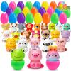 24 Pack Prefilled Easter Eggs with Animals Squishy Animal Toys for Easter Egg Hunt, Easter Basket Stuffers Fillers, Easter Party Favors, Easter Classroom Prize Supplies view 1