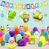24 Pack Prefilled Easter Eggs with Animals Squishy Animal Toys for Easter Egg Hunt, Easter Basket Stuffers Fillers, Easter Party Favors, Easter Classroom Prize Supplies view 2