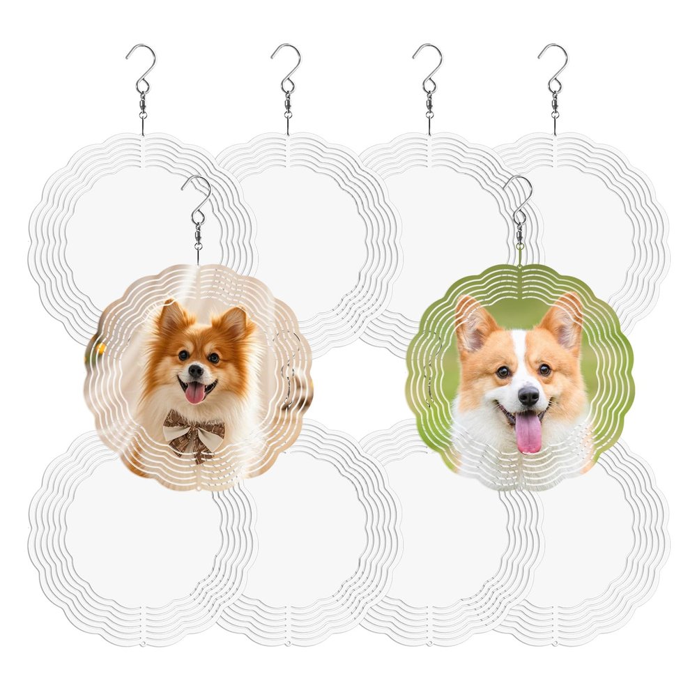 10 Pack Sublimation Wind Spinner Blanks 8 Inch,3D Wind Spinners Sublimation Blanks Products Bulk Aluminum Metal Sublimation Blank Wind Spinner for DIY Gift Indoor Outdoor Decoration