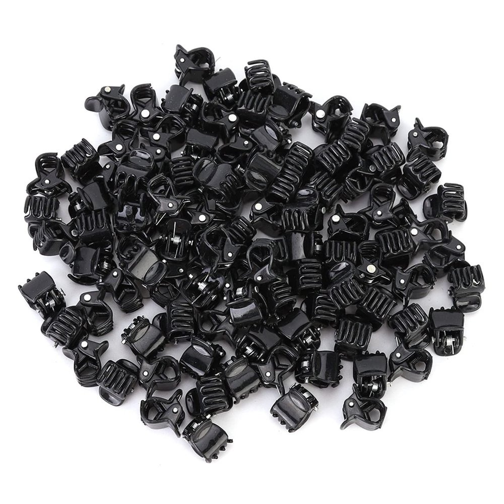 100PCS Black Plastic Mini Clips - Small Hair Accessories for Baby and Girls, for Parties and Daily Use