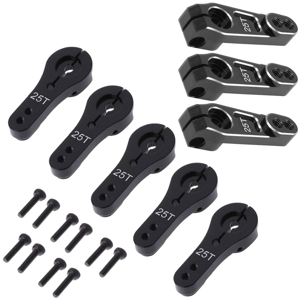 25T Aluminum Servo Horns M3 Threads Metal Steering Arm & 3Pcs Metal 25T Servo Horn 25 Teeth Steering Servo Arm M3 Threads