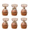 18pcs Glitter Poop Dessert Cupcake Topper Pick for Funny Theme Decor Supplies Men Women Happy Birthday Party Decoration view 1