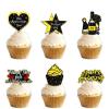 18pcs Black Gold Glitter Dessert Cupcake Thank You for all That You Do Gratitude Theme Decor Supplies Men Women Birthday Graduation Thanksgiving Party Decorations view 1