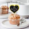 18pcs Black Gold Glitter Dessert Cupcake Thank You for all That You Do Gratitude Theme Decor Supplies Men Women Birthday Graduation Thanksgiving Party Decorations view 2