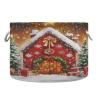 Flradish Gingerbread House Christmas House Cotton Rope Baske,20" X 20" X 14" Woven Baby Soft Waterproof Laundry Baskets with Handles,Toy Basket for Storage,Living Room,Toy,Blankets,Clothes view 1
