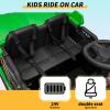 24V Kids Ride On Dump Truck with R/C, 2 Seater Electric Car - 2WD/4WD Powerful Motors, 4.4 Mph, Electric Dump Bed & Shovel, EVA Tires, Music Player, Soft Start, 19" Spacious Seat (Green) view 2