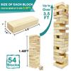 Wooden Tumble Tower Game Yard Outdoor Games for Family Toppling Block Stacking Game (Big-1.48FT) view 2