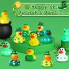 24 Pcs St. Patrick's Day Rubber Ducks,Jeeps Ducks for Ducking,2" Mini Duckies Bath Toys for Kids St. Patrick's Day Party Favors Car Dashboard Decoration Gift Exchange view 3