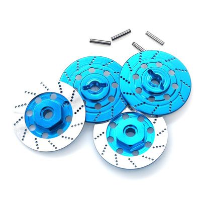 4pcs Metal Brake Disc Wheel Hex Hub Adapter 12mm for Tamiya TT01 TT02 HPI HSP 94123 Sakura D4 1/10 RC On Road Racing Car(Light Blue)