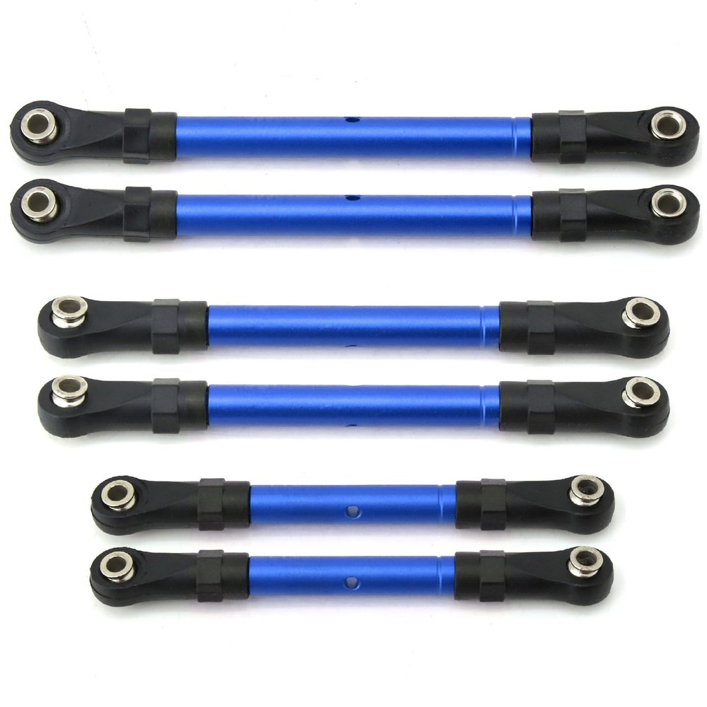 Metal Turnbuckles Pull Rod Link Rod Steering Rod Set for Traxxas Slash Hoss Rustler Stampede 4x4 1/10 RC Car Upgrade Parts(Blue)