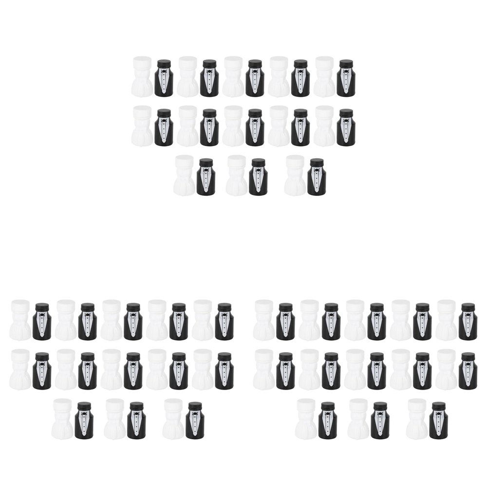 Haofy 78PCS Wedding Bubble Bottles Bride and Groom Shape Mini Bubble Party Bottle for Anniversary Engagement Bridal Celebration Black White Outdoor Indoor Activity