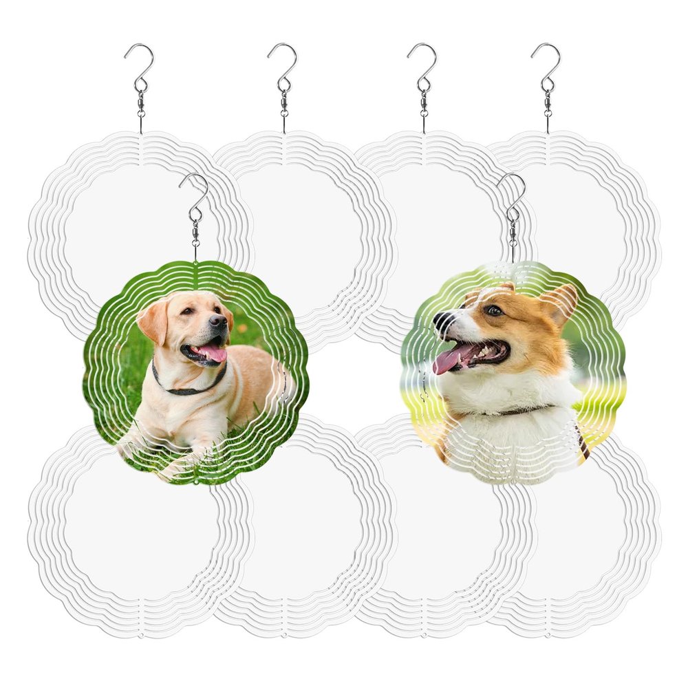 10 Pack Sublimation Wind Spinner Blanks 10 Inch,3D Wind Spinners Sublimation Blanks Products Bulk Aluminum Metal Sublimation Blank Wind Spinner for DIY Gift Indoor Outdoor Decoration