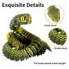 SUMLAND 3D Printed Snake,3D Printed Animals,24 Inch 3D Printed Fidget ToysArticulated 3D Printed Crystal AnacondaHome Office Executive Desk Decoration Black Gold view 3