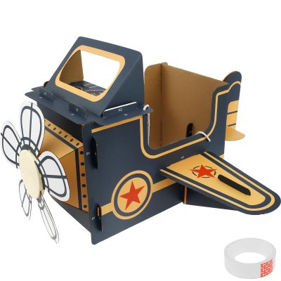 bigjvbfv Wearable Cardboard Airplane Toy, Funny Cardboard Airplane Costume, Interactive DIY Toy, Creative Costume Cardboards Making for Kids Gifts