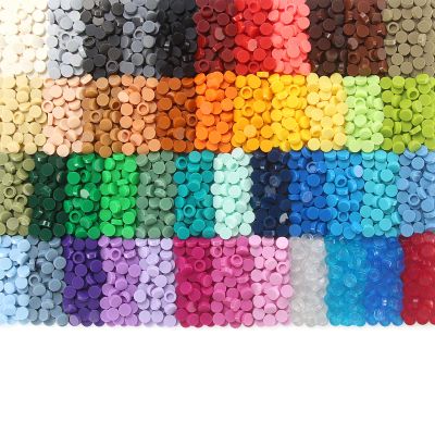 4600PCS 11 Round Tiles 46 Colors Flat Bricks MOC Parts and Pieces, Multicolored Bulk Studs Building Accessories for Smooth Surface, Mosaics and Pixel Art Toy Dots Compatible with Major Brands 98138