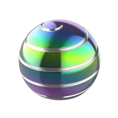 High-Gloss Silver Wire Rotating Desktop Ball Transfer top Amazon Cross-Border fingertip Burst Spin Decompression Douyin Toy