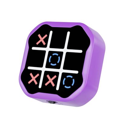 3 in 1 Electronic Tic Tac Toe Game, Handheld Digital Tic Tac Toe Bolt Game with Silent Mode, Portable Learing Toy Gift for Kids & Adults, Purple(One Pack)