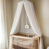 100% Cotton Kids Bed Canopy for Child Bedroom | Pom Pom String Accessory & Nursery Crib Hanging Curtain | Mosquito Net Bedding for Girls Play Room Decoration | Reading Nook Canopies Toddler Dome Tent view 4