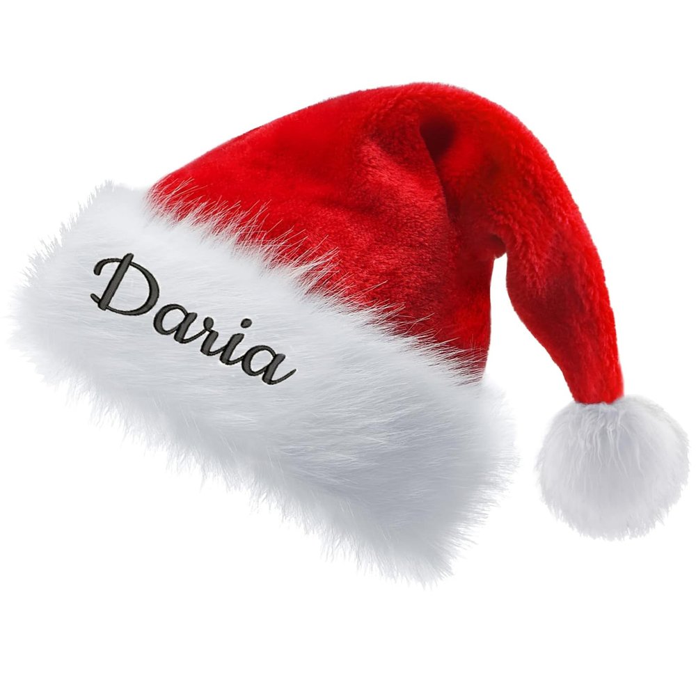 BAUMA AUTO Personalized Embroidered Christmas Hats, Custom Santa Hats with Name for Kids Adult, Gifts for Women Men (Style 3)