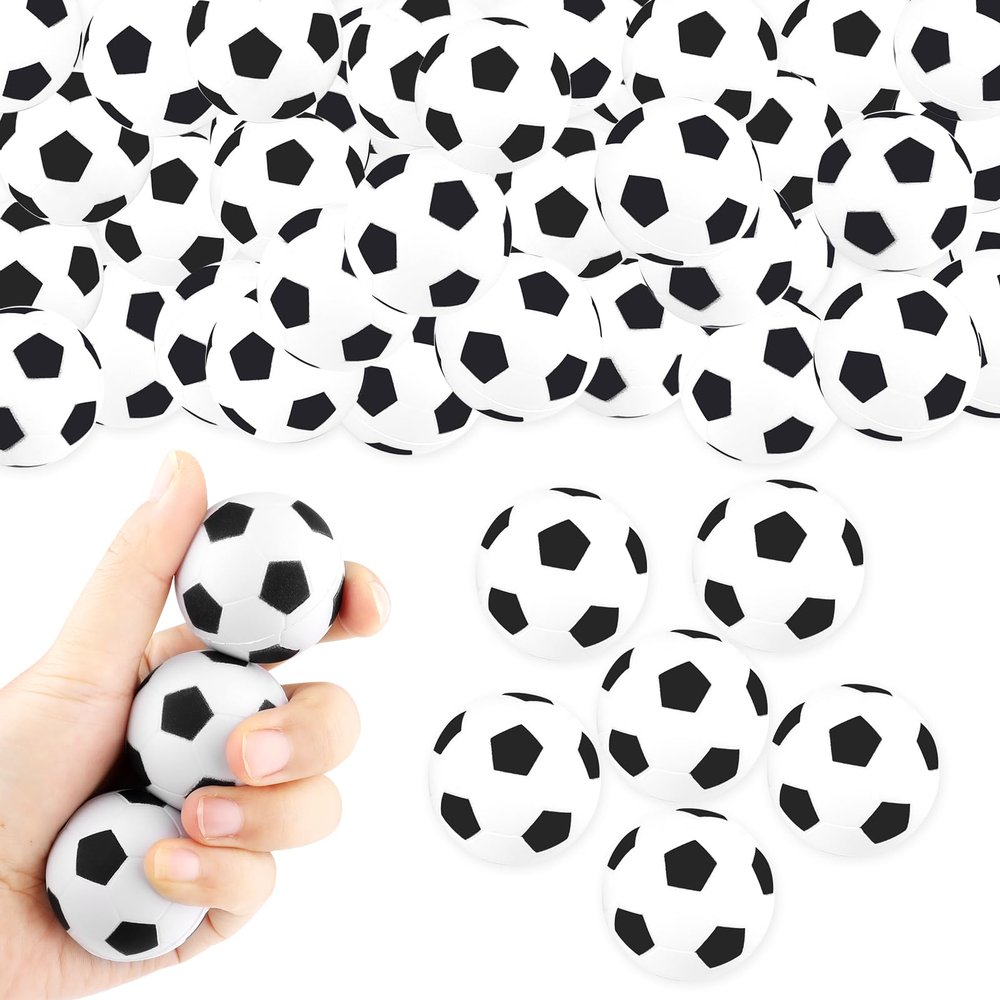 20Pcs 1.6 Inch Mini Soccer Sports Stress Ball,Mini Foam Squeeze Sports Balls,Mini Soccers Bulk for Soccer Birthday Party School Carnival Party Supplies Outdoor Games