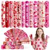 Childom 36 Pcs Valentines Slap Bracelets,Valentines Party Favors,Valentine's Day Decorations,Valentine's Day Gifts Bracelets Bulk Toys for Classroom Prizes,Goodie Bag Stuffers,Birthday,Holiday,Outdoor view 1