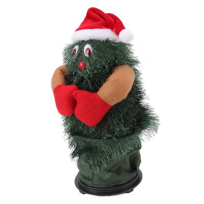 Cute Funny Rotating Christmas Tree Dance with Christmas Hat Music Box Decoration Children's Day Plastic Electric Toy Tree Toy