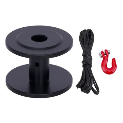 25t Steering Gear Servo Winch Spool Nylon Rope for 1/10 Rc Crawler Car SCX10 Wraith TRX4 Capra VS4-10 LCG Chassis Rescue Tools (20x12mm 3 in 1 Black)