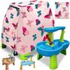 Intoypad Kids Water Table Cover for Step2 Rain Showers Water Table Accessories, Outdoor Toys Waterproof Sunshade Dust Cover for Toddlers 1-3 Outdside Step 2 Watertable Toys for Kids Ages 3-5 view 1