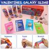 28 Packs Valentines Day Gifts for Kids, Valentines Galaxy Hearts Slime with Valentines Cards Stress Relief Fidget Toy for Kids Boys Girls School Classroom Prizes Party Favors Valentine Exchange Gifts view 4