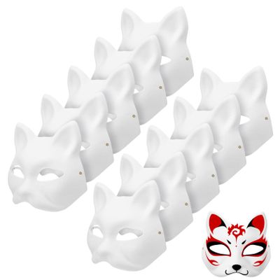 CATIEBYE 20pcs Blank Cat Masks for Unpainted Paper Masquerade Masks for Parties Cosplay and Creative Projects