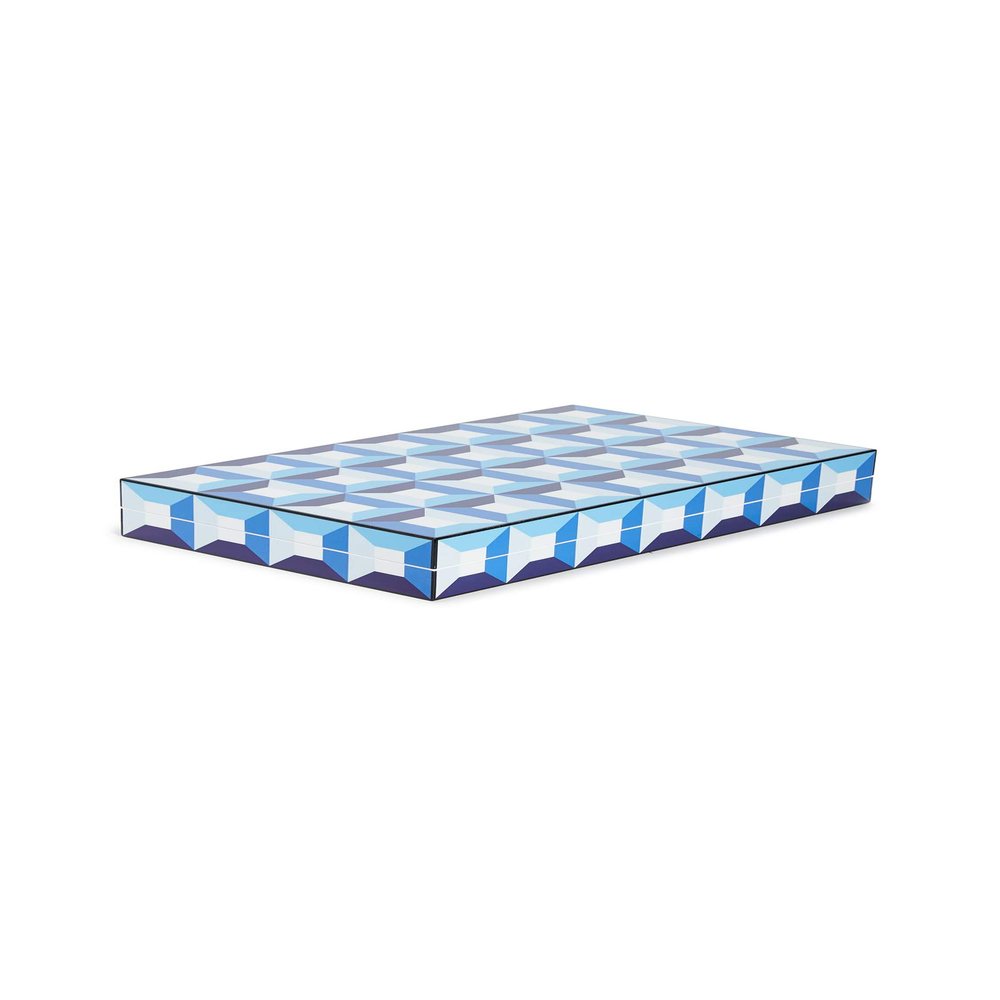 Jonathan Adler Women's Sorrento Backgammon Set, Blue/White, One Size
