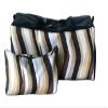 Brown stripes zippered soft sided shoulder tote bag for your mahjong racks with matching bag for tiles view 1