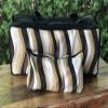Brown stripes zippered soft sided shoulder tote bag for your mahjong racks with matching bag for tiles view 2