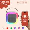 Fede Karaoke Machine for Kids Adults, Mini Karaoke Machine with 2 Wireless Microphones, Portable Bluetooth Speaker with Voice Changing Effects & LED Lights, Best Gifts Toys for Girls and Boys view 3